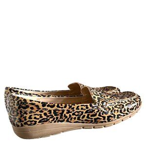 Easy Spirit NEW Seabides Patent Leather Leopard Print Loafer Size 11